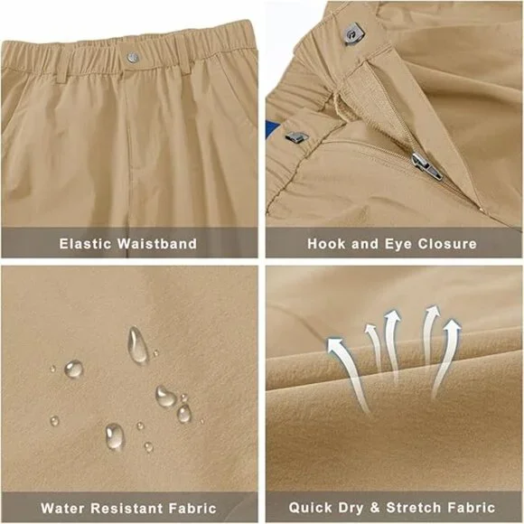 Hiking Cargo Pants Lightweight Stretch Water Resistant Quick Dry - Picture 5 of 14